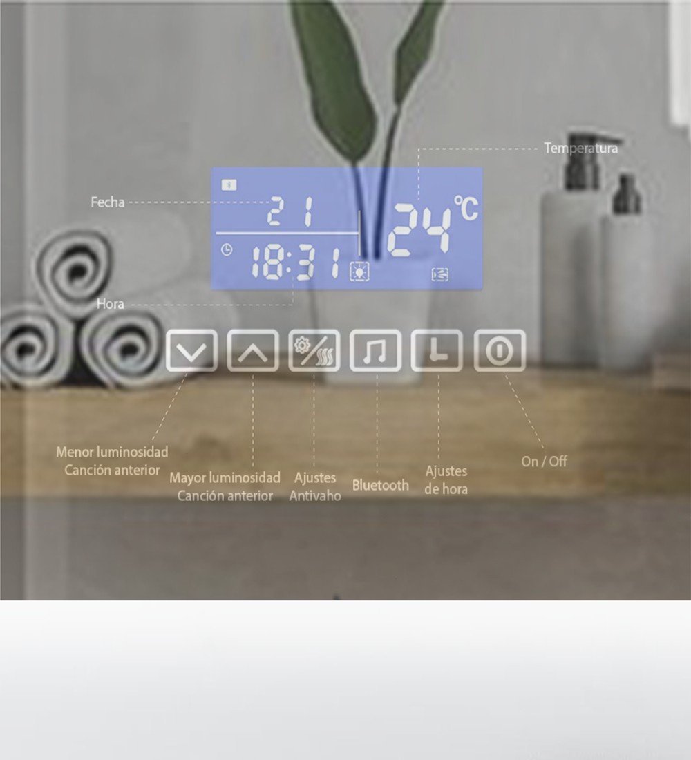 Espejo Retroiluminado con Pantalla - K15050