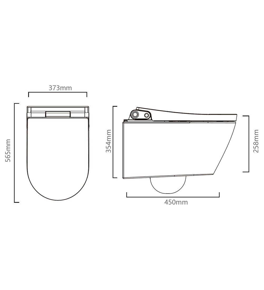Inodoro inteligente suspendido ovalado