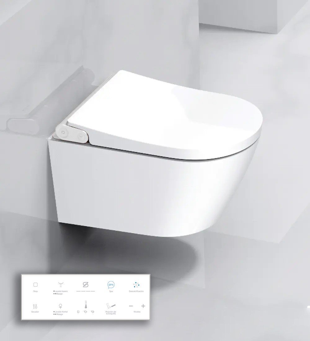 Inodoro inteligente suspendido ovalado