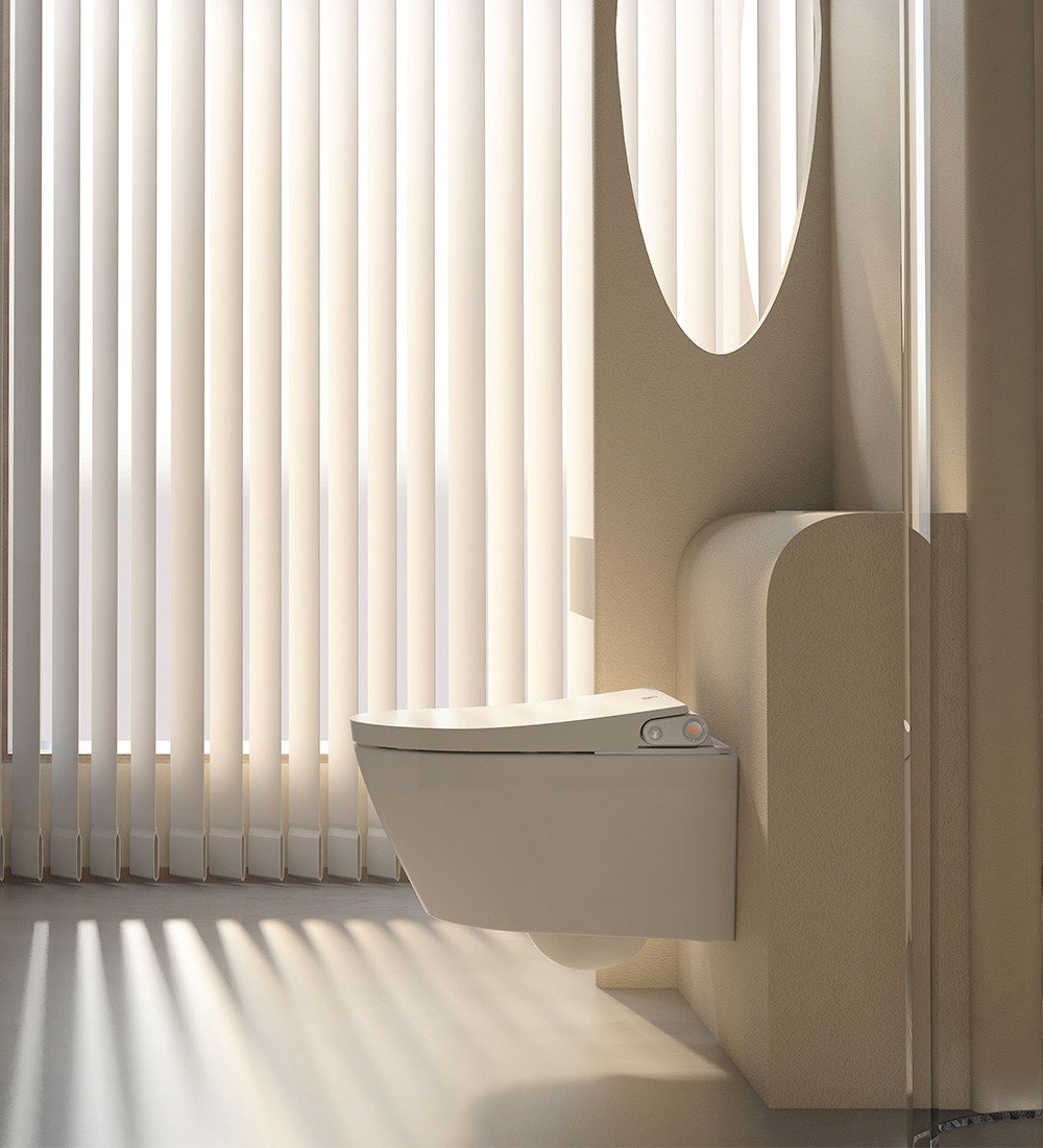 Inodoro inteligente suspendido ovalado